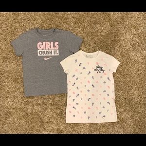 GIRLS NIKE & UNDER ARMOUR T-SHIRT BUNDLE